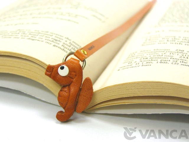 SEA HORSE HANDMADE LEATHER BOOKMARK/BOOKMARKER