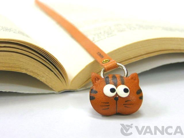 CAT HANDMADE LEATHER ANIMAL BOOKMARK/BOOKMARKER