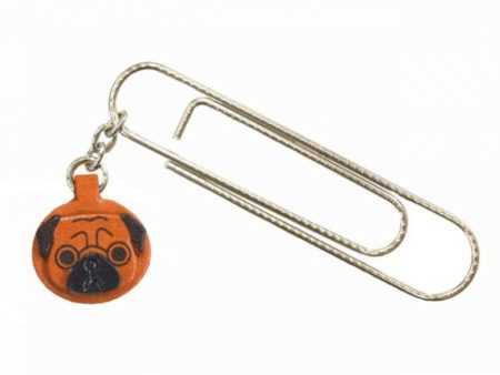 PUG DOG LEATHER CHARM/PAPER CLIP