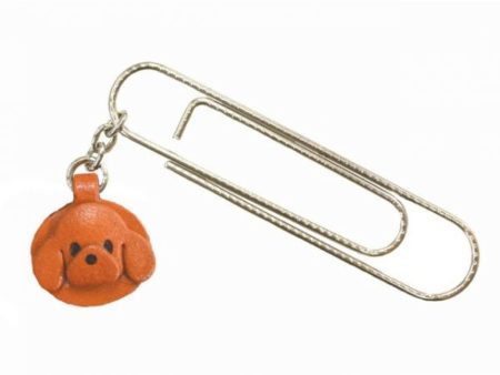 TOY POODLE DOG LEATHER CHARM/PAPER CLIP
