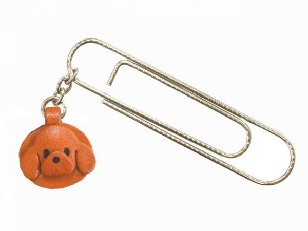 TOY POODLE DOG LEATHER CHARM/PAPER CLIP