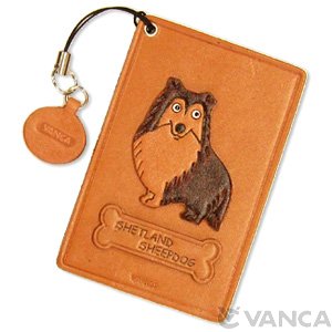 SHETLAND SHEEP DOG LEATHER COMMUTER PASS/PASSCARD HOLDERS