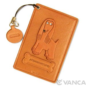 AFGHAN HOUND LEATHER COMMUTER PASS CASE/CARD HOLDERS