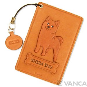 JAPANESE SHIBA DOG LEATHER COMMUTER PASS/PASSCARD HOLDERS