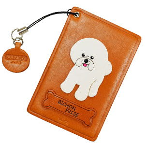 BICHON FRISE LEATHER COMMUTER PASS/PASSCARD HOLDERS