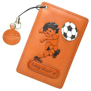 SOCCER LONG SHOOT LEATHER COMMUTER PASS CASE/CARD HOLDERS