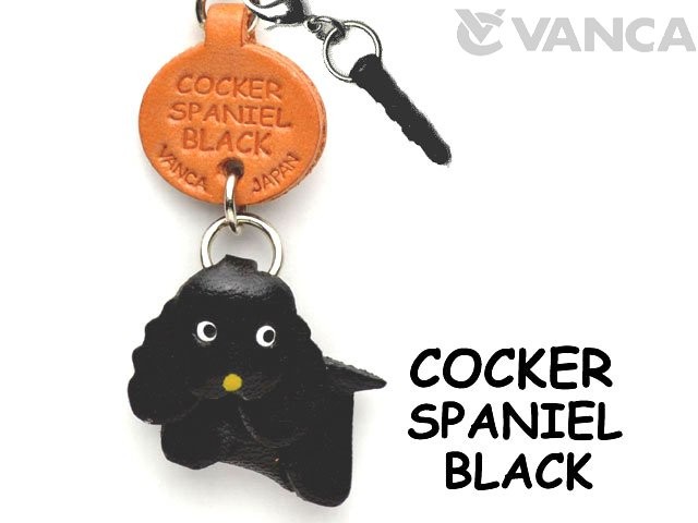 COCKER SPANIEL BLACK LEATHER DOG EARPHONE JACK ACCESSORY