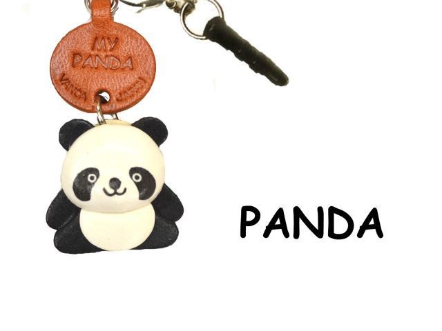 PANDA LEATHER ANIMAL EARPHONE JACK ACCESSORY