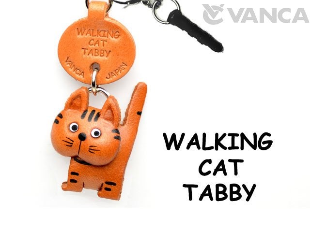TABBY WALKING CAT LEATHER EARPHONE JACK