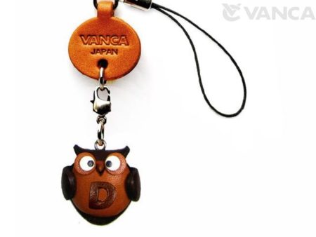 OWL D LEATHER CELLULARPHONE CHARM ALPHABET