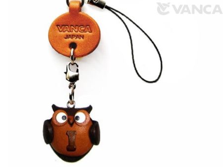 OWL I LEATHER CELLULARPHONE CHARM ALPHABET