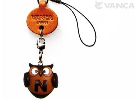 OWL N LEATHER CELLULARPHONE CHARM ALPHABET