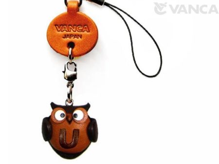 OWL U LEATHER CELLULARPHONE CHARM ALPHABET