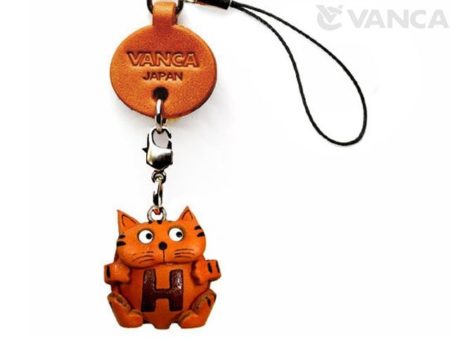Black Playing Cat Leather Cat Goods mobile/Cellphone Charm VANCA CRAFT-Collectible Cute Mascot Made in Japan 