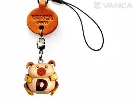 PIG D LEATHER CELLULARPHONE CHARM ALPHABET