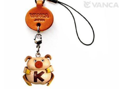 PIG K LEATHER CELLULARPHONE CHARM ALPHABET