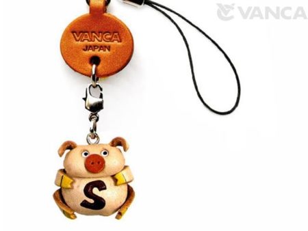 PIG S LEATHER CELLULARPHONE CHARM ALPHABET