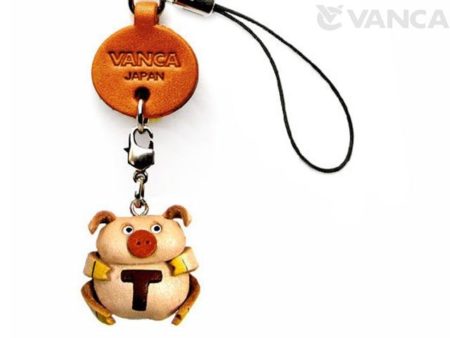 PIG T LEATHER CELLULARPHONE CHARM ALPHABET