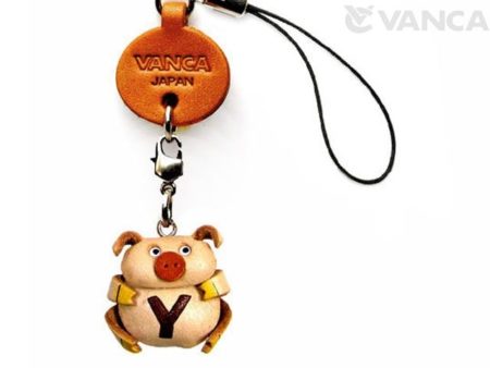 PIG Y LEATHER CELLULARPHONE CHARM ALPHABET