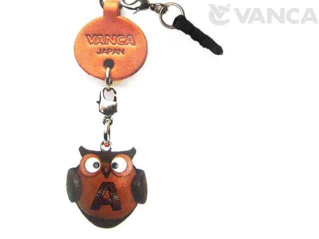 ALPHABET OWL A LEATHER ANIMAL EARPHONE JACK ACCESSORY