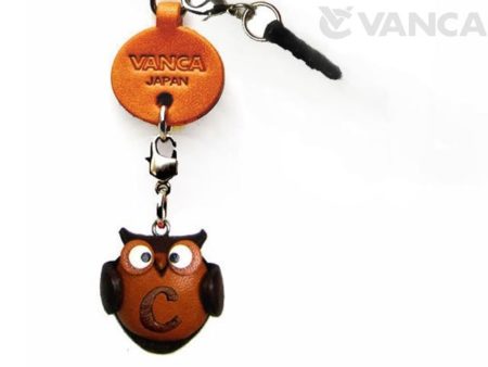 ALPHABET OWL C LEATHER ANIMAL EARPHONE JACK ACCESSORY