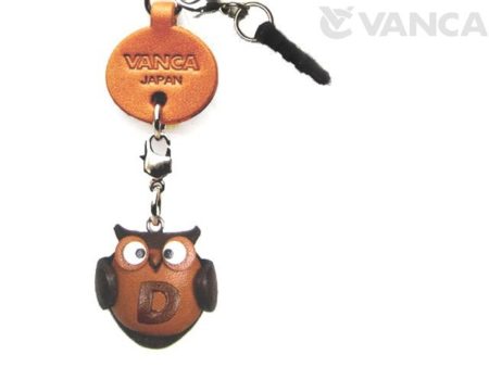 ALPHABET OWL D LEATHER ANIMAL EARPHONE JACK ACCESSORY