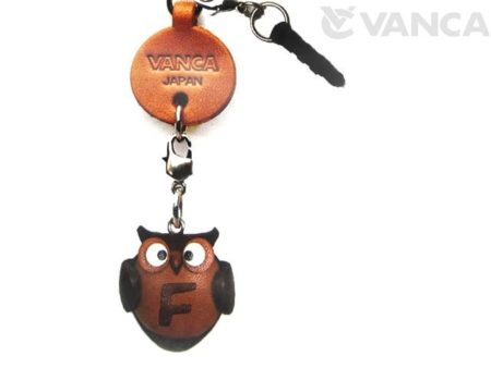 ALPHABET OWL F LEATHER ANIMAL EARPHONE JACK ACCESSORY