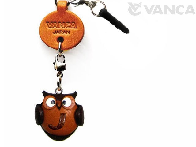 ALPHABET OWL J LEATHER ANIMAL EARPHONE JACK ACCESSORY