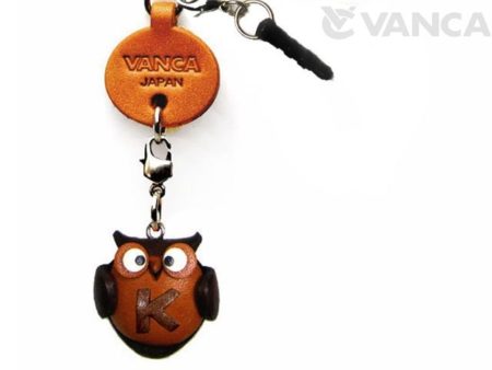 ALPHABET OWL K LEATHER ANIMAL EARPHONE JACK ACCESSORY