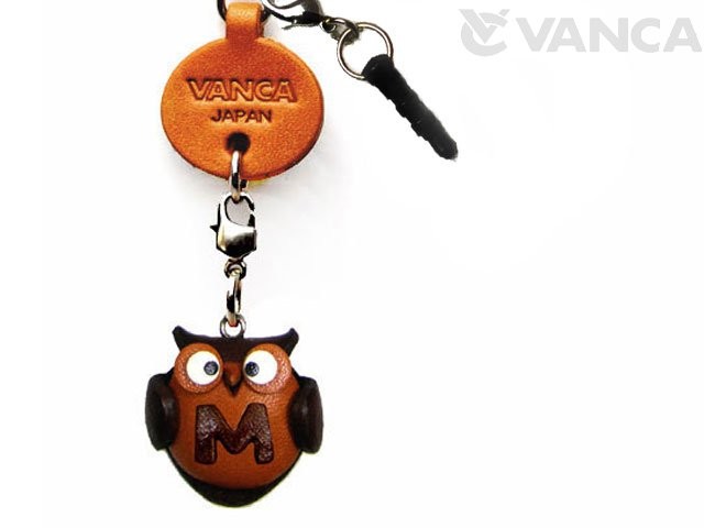 ALPHABET OWL M LEATHER ANIMAL EARPHONE JACK ACCESSORY