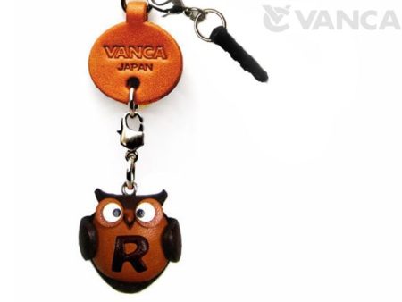 ALPHABET OWL R LEATHER ANIMAL EARPHONE JACK ACCESSORY