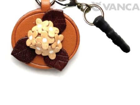 HYDRANGEA LEATHER FLOWER EARPHONE JACK ACCESSORY