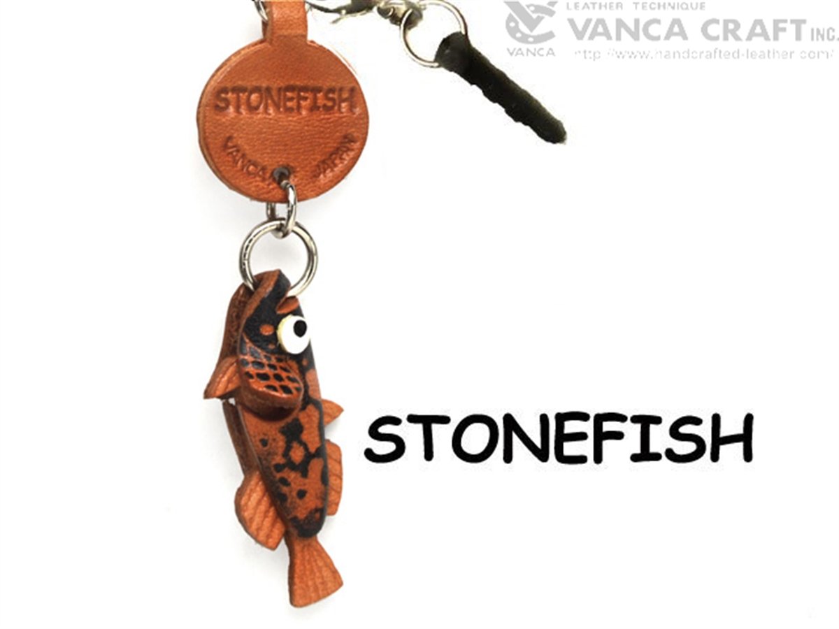 Stonefish Leather Fish & Sea Animal Dust Plug Charm VANCA CRAFT