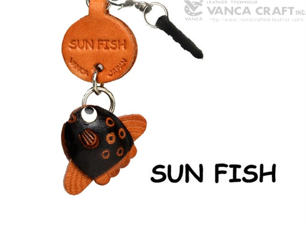 SUN FISH LEATHER FISH & SEA ANIMAL EARPHONE JACK ACCESSORY
