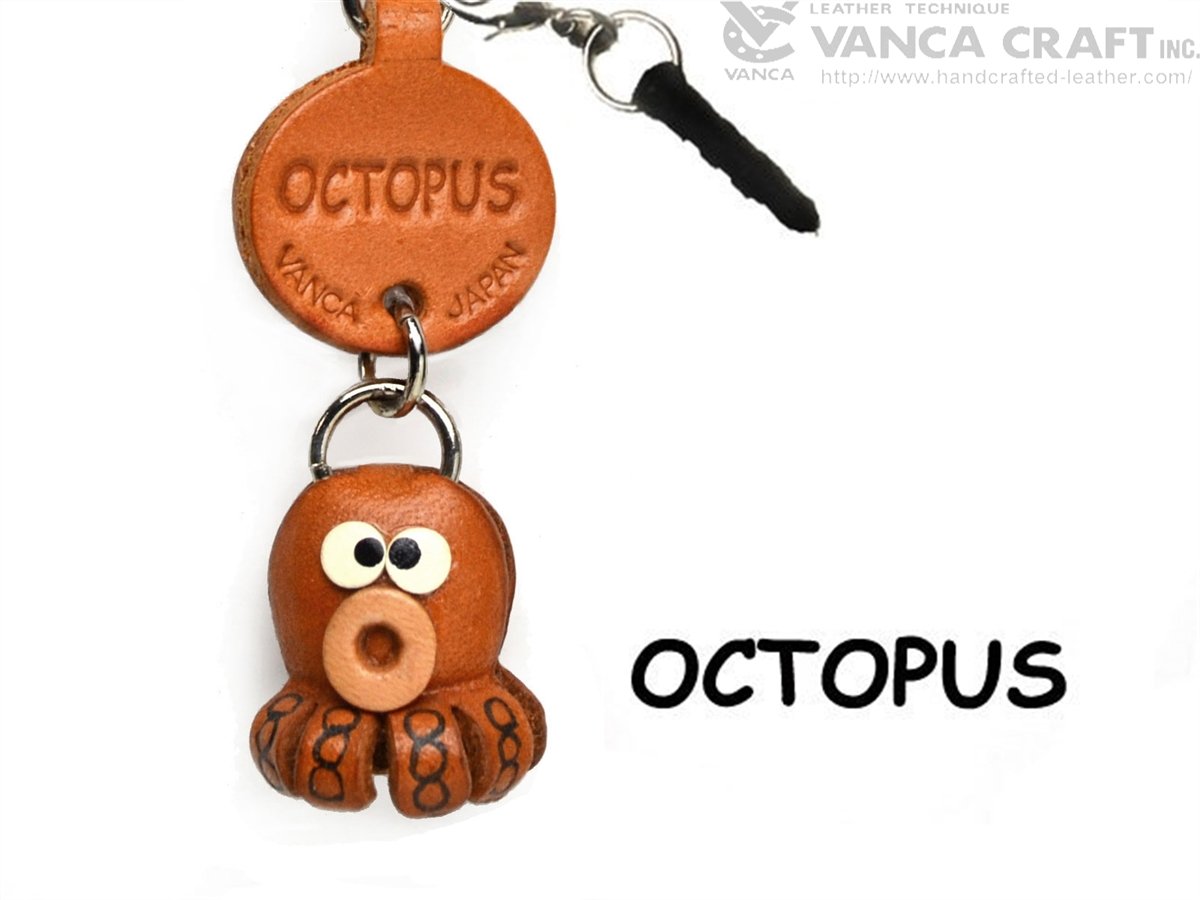 Octopus Leather Fish & Sea Animal Dust Plug Charm VANCA CRAFTUnique