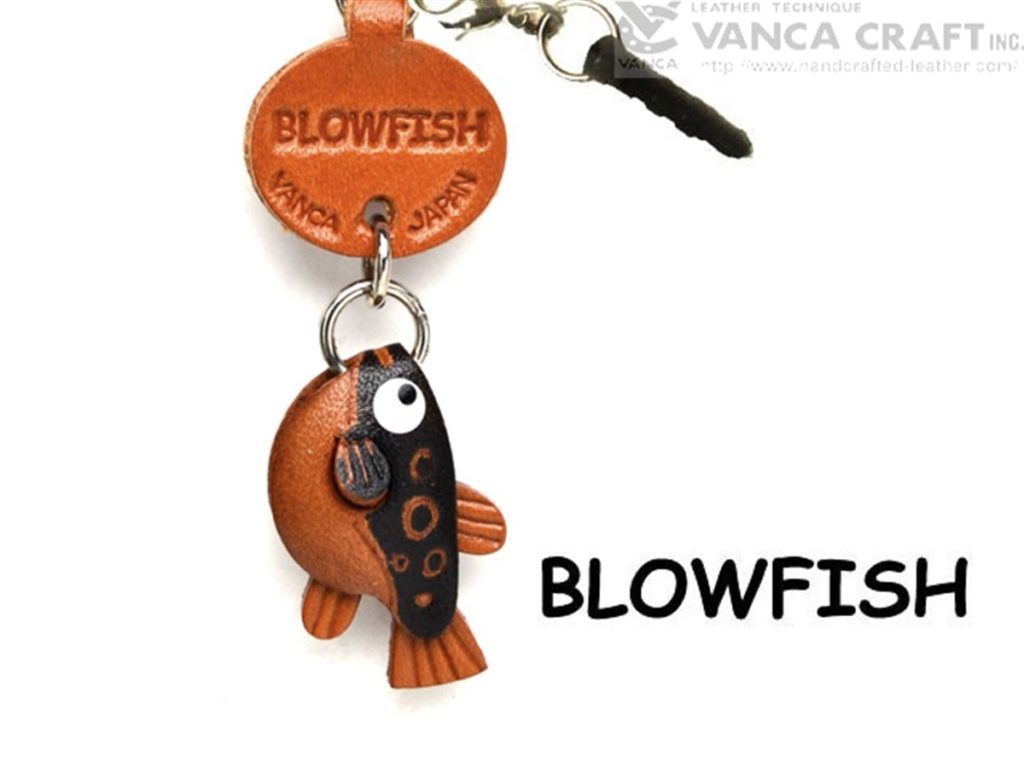 BLOWFISH LEATHER FISH & SEA ANIMAL EARPHONE JACK ACCESSORY